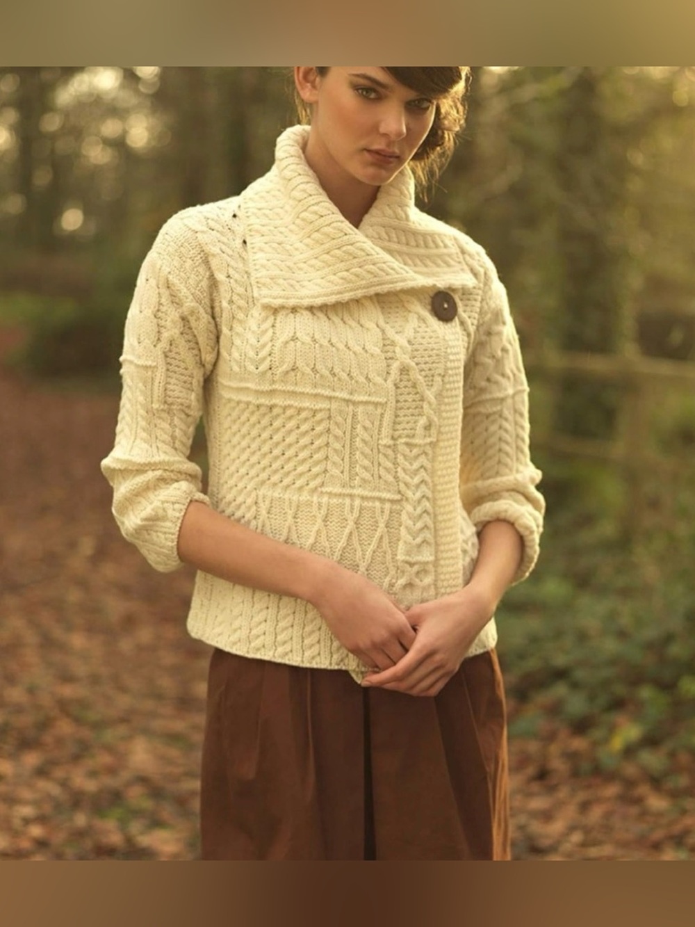 Shannon Aran Woolen Mills Patchwork Cardigan with Collar
Ireland
Irish
Wool